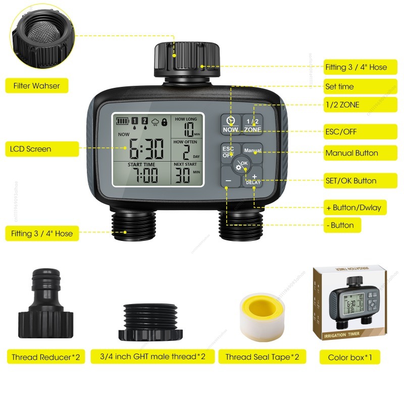 Smart Irrigation Timer with Du - đánh giá và giá Timer Dual Outlet